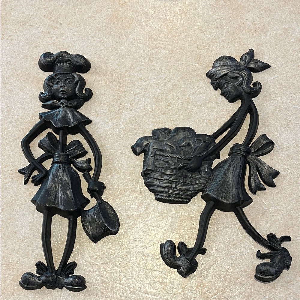 Vintage SEXTON 1971 Black Wall Decor Set
